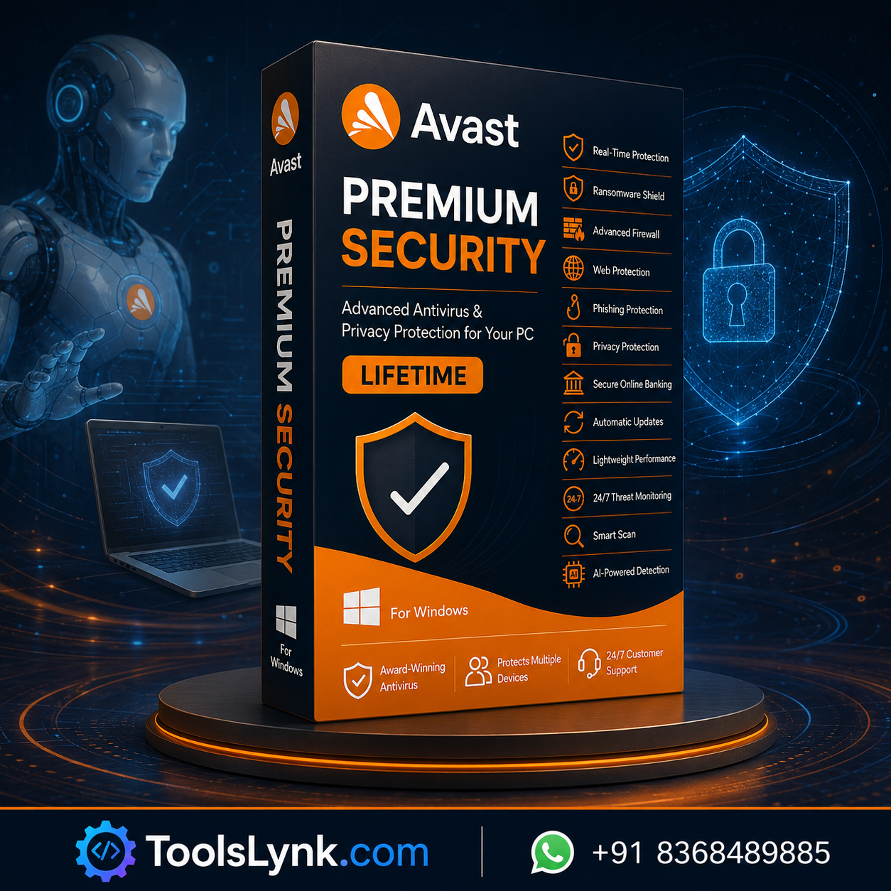Avast Security Premium Front Image Avast Premium Security Lifetime for Windows PC 🔥 | Advanced Antivirus & Privacy Protection - Image 1