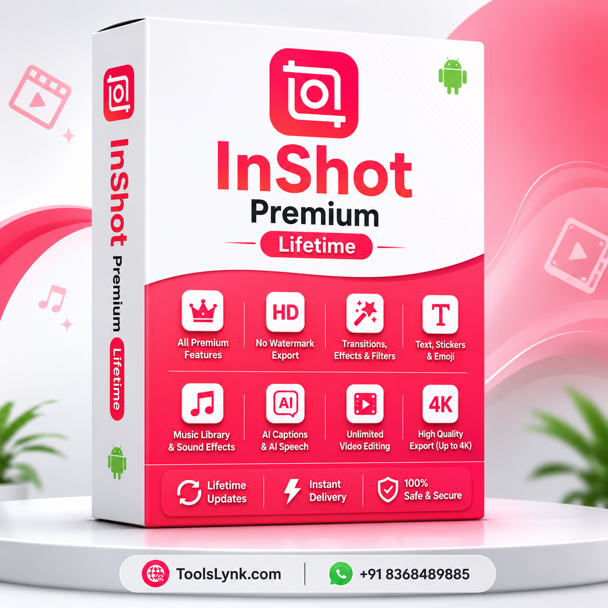 InShot Premium Front Image 🎬 InShot Premium Lifetime for Android - Image 1